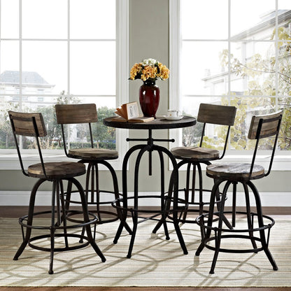 Gather Five PCS Dining Set, Brown, Metal 9641