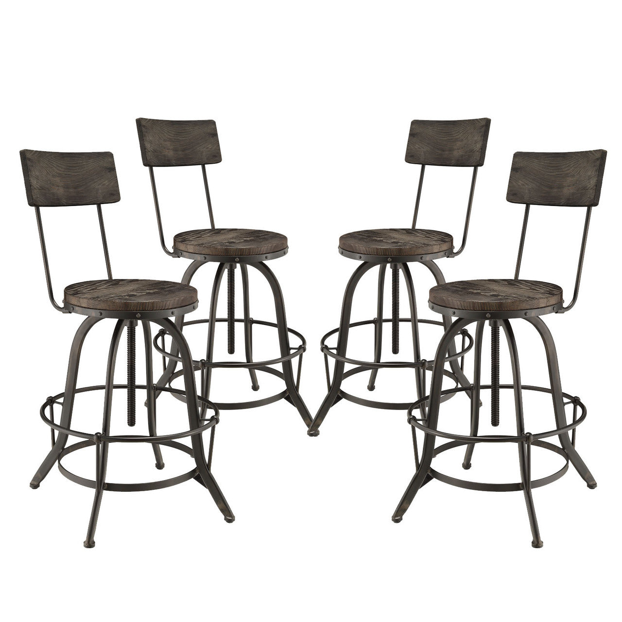 Procure 4 Piece Dining Barstool Set, Black Metal