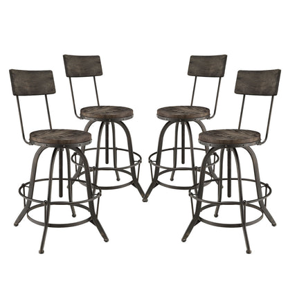 Procure 4 Piece Dining Barstool Set, Black Metal