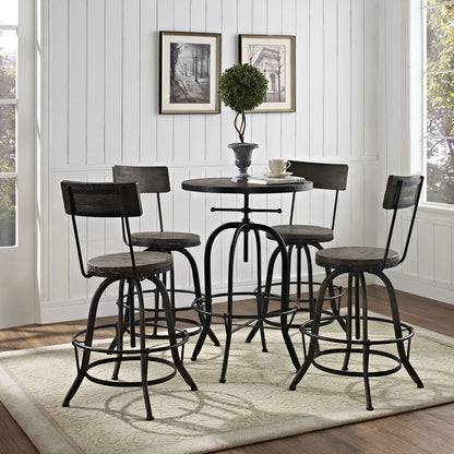 Procure 4 Piece Dining Barstool Set, Black Metal