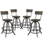 Procure 4 Piece Dining Barstool Set, Brown Metal