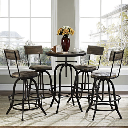 Procure 4 Piece Dining Barstool Set, Brown Metal
