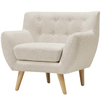 Remark Upholstered Fabric Armchair, Fabric, Beige 13284