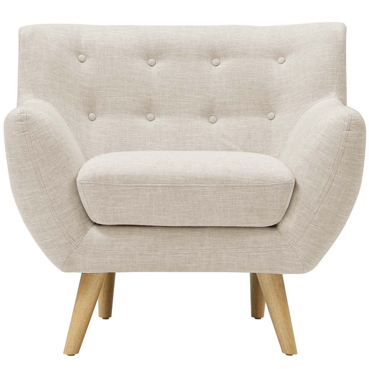 Remark Upholstered Fabric Armchair, Fabric, Beige 13284