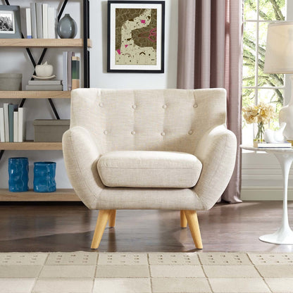Remark Upholstered Fabric Armchair, Fabric, Beige 13284
