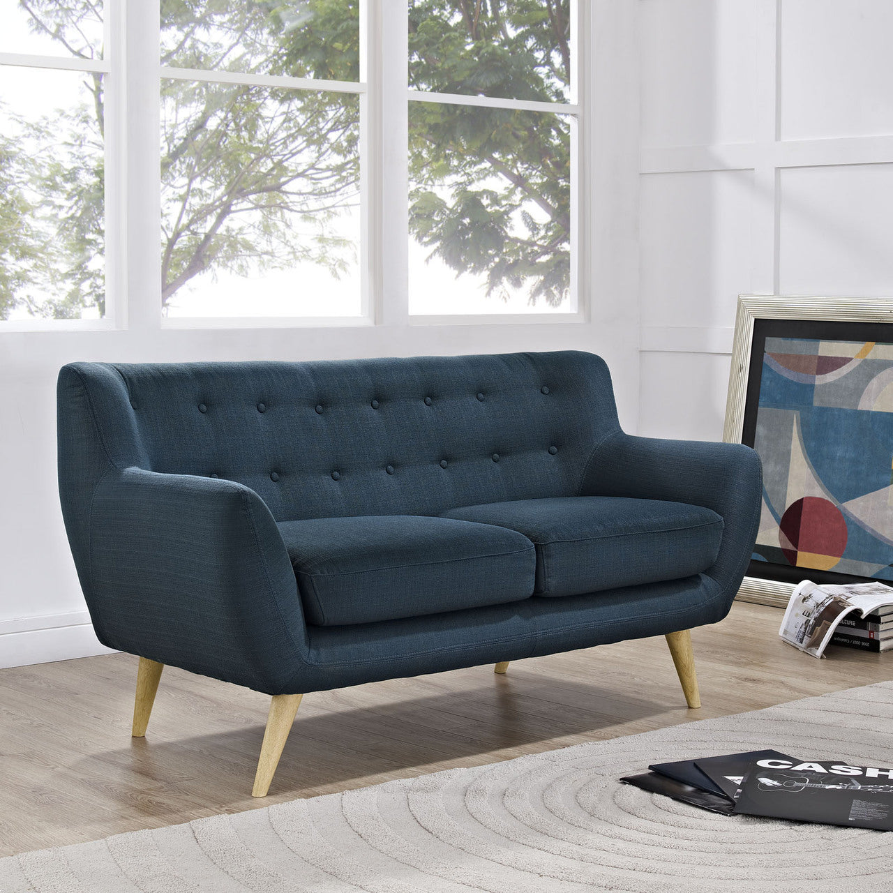 Remark Loveseat, Navy Fabric