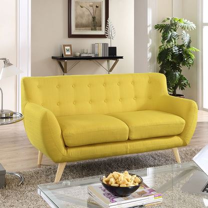 Remark Loveseat, Yellow Fabric