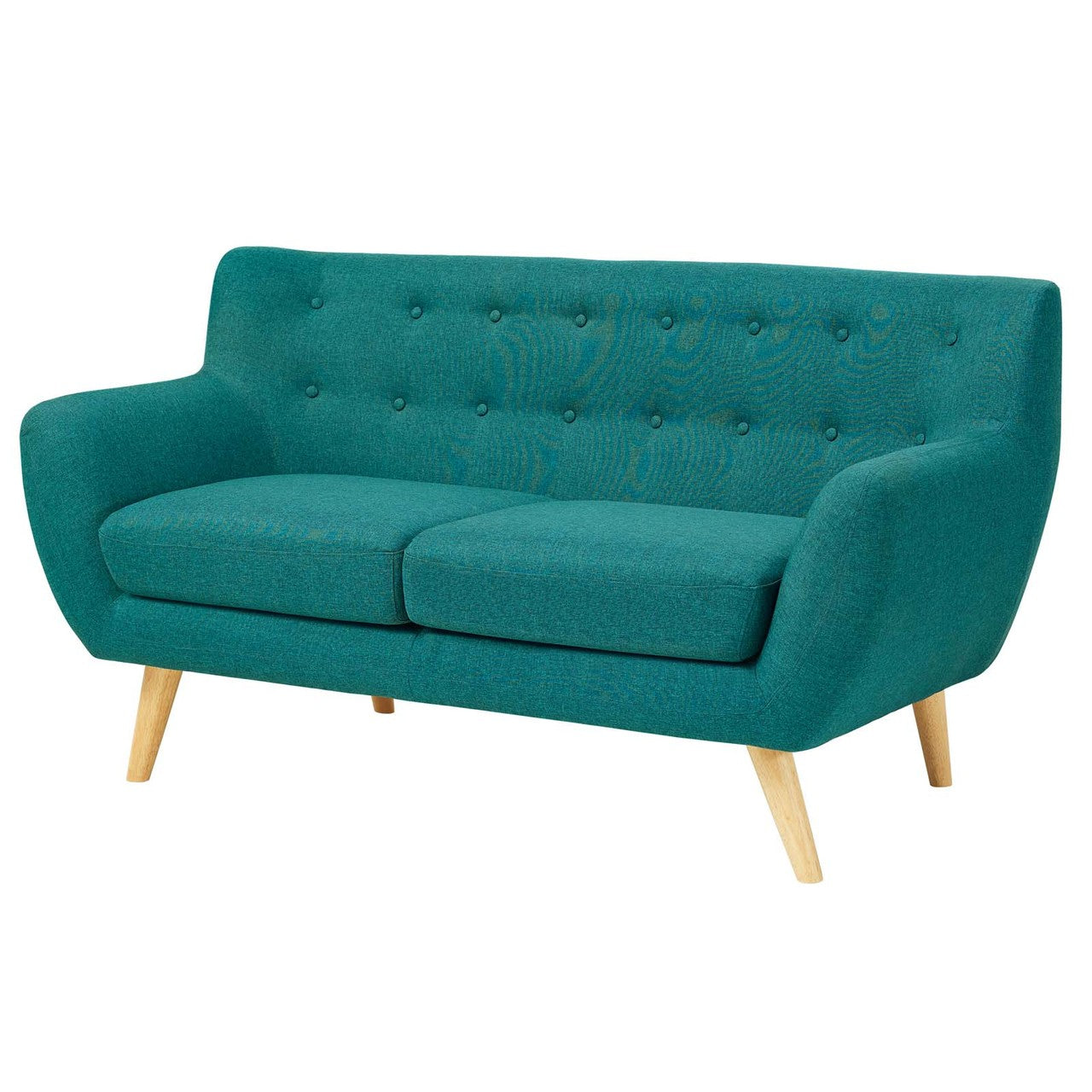 Remark Upholstered Fabric Loveseat, Fabric, Aqua Blue 13287