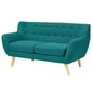 Remark Upholstered Fabric Loveseat, Fabric, Aqua Blue 13287