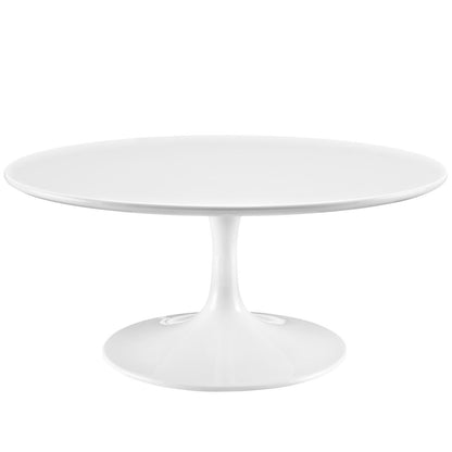 Lippa 36" Coffee Table, White Steel Wood
