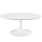 Lippa 36" Coffee Table, White Steel Wood