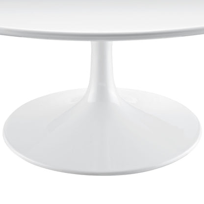 Lippa 36" Coffee Table, White Steel Wood