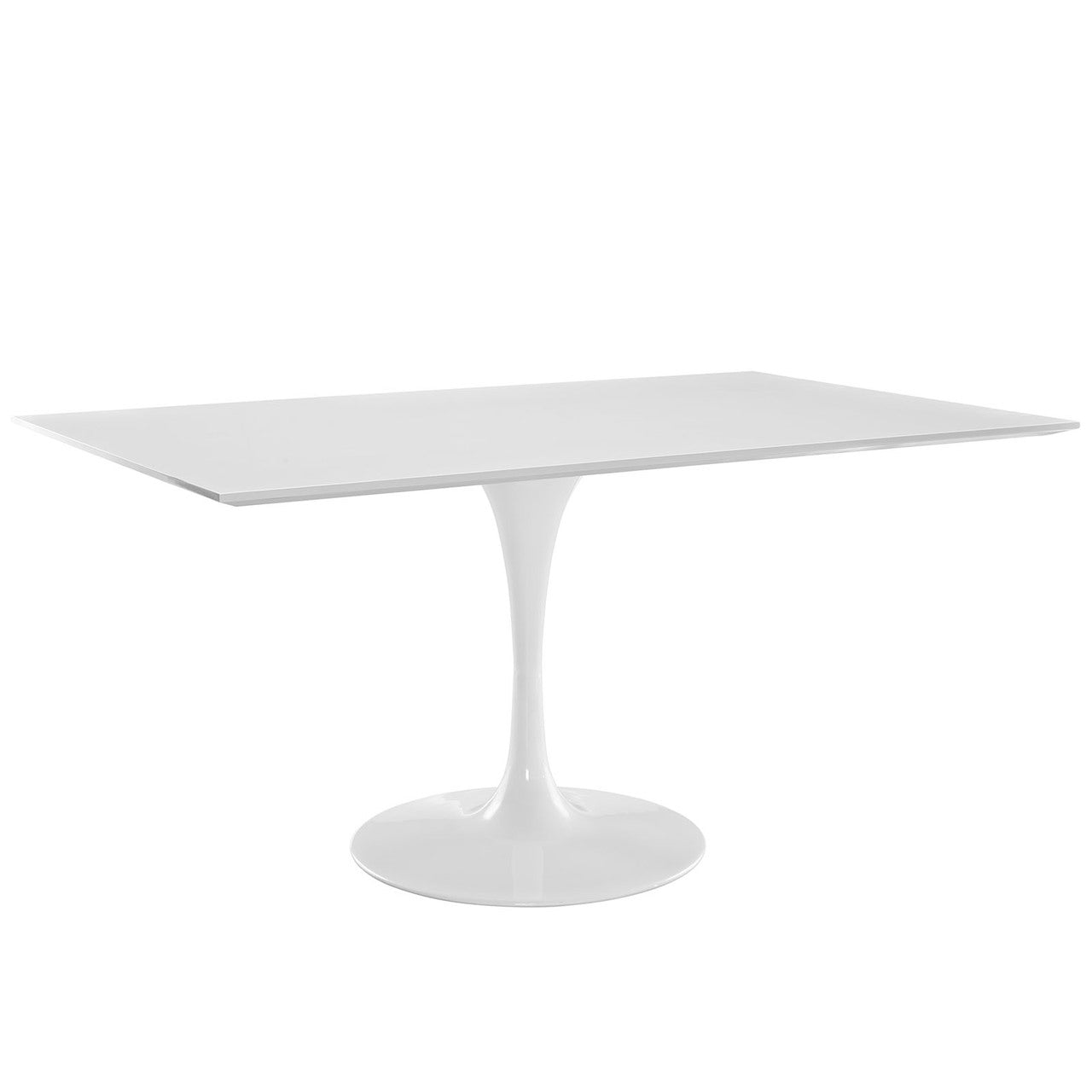 Lippa 60Inches Rectangle Dining Table, White, Metal