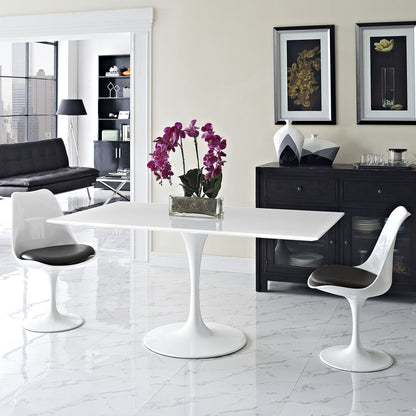 Lippa 60Inches Rectangle Dining Table, White, Metal