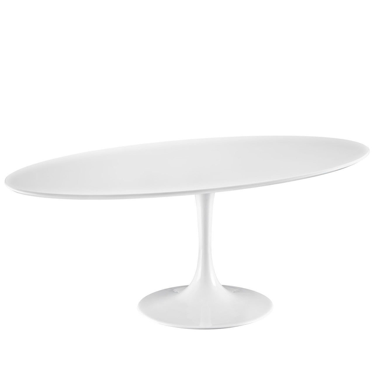 Lippa 78" Fiberglass Dining Table, White Steel Wood