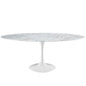 Lippa 78" Artificial Marble Dining Table, White Steel