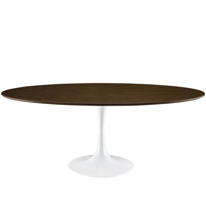 Lippa 78" Wood Dining Table, Brown Steel Wood