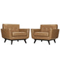 Engage Leather Sofa Set, Brown Leather