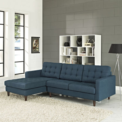 Empress Left-Arm Sectional Sofa, Navy Fabric