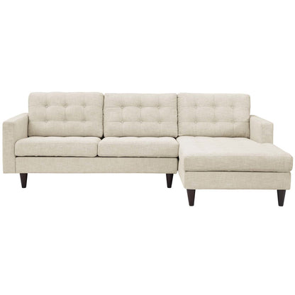 Empress Left-Facing Upholstered Fabric Sectional Sofa, Fabric, Beige 13290