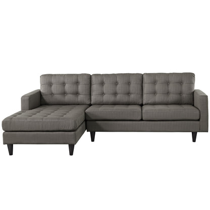 Empress Left-Arm Sectional Sofa, Grey Fabric