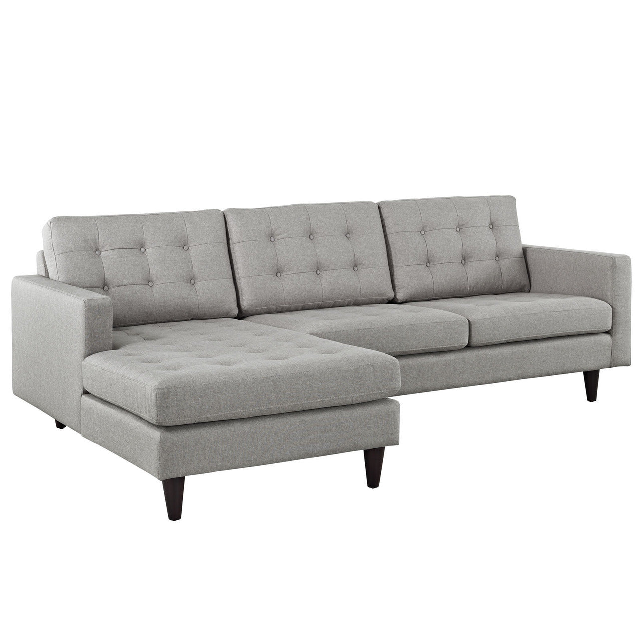 Empress Left-Arm Sectional Sofa, Light Grey Fabric
