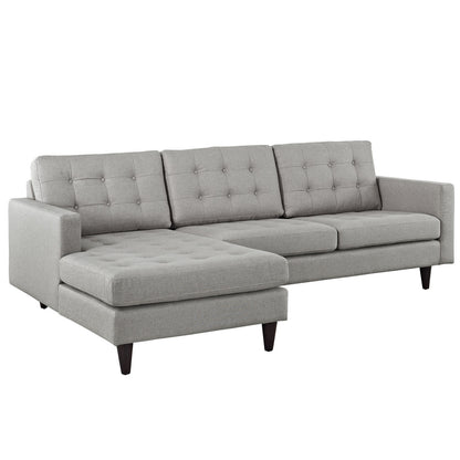 Empress Left-Arm Sectional Sofa, Light Grey Fabric
