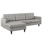 Empress Left-Arm Sectional Sofa, Light Grey Fabric