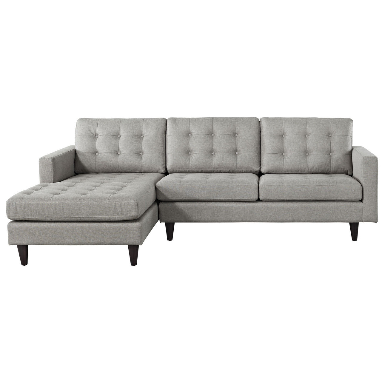 Empress Left-Arm Sectional Sofa, Light Grey Fabric