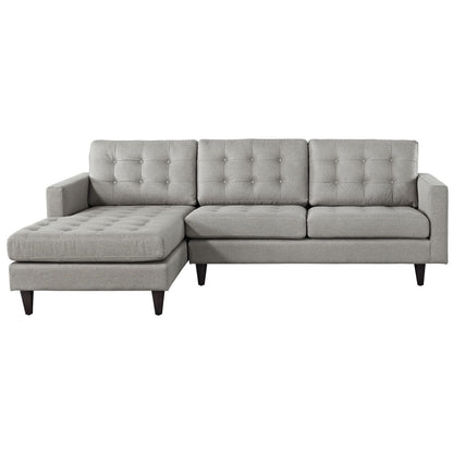 Empress Left-Arm Sectional Sofa, Light Grey Fabric
