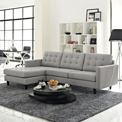 Empress Left-Arm Sectional Sofa, Light Grey Fabric