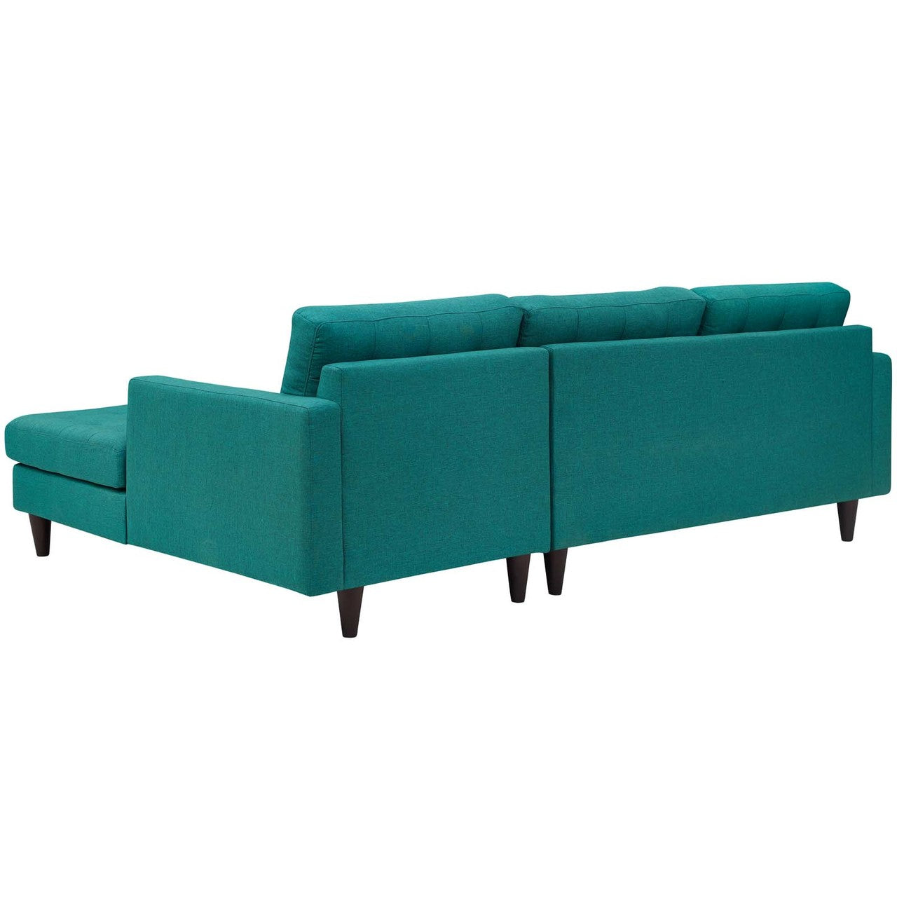 Empress Left-Facing Upholstered Fabric Sectional Sofa, Fabric, Aqua Blue 13291