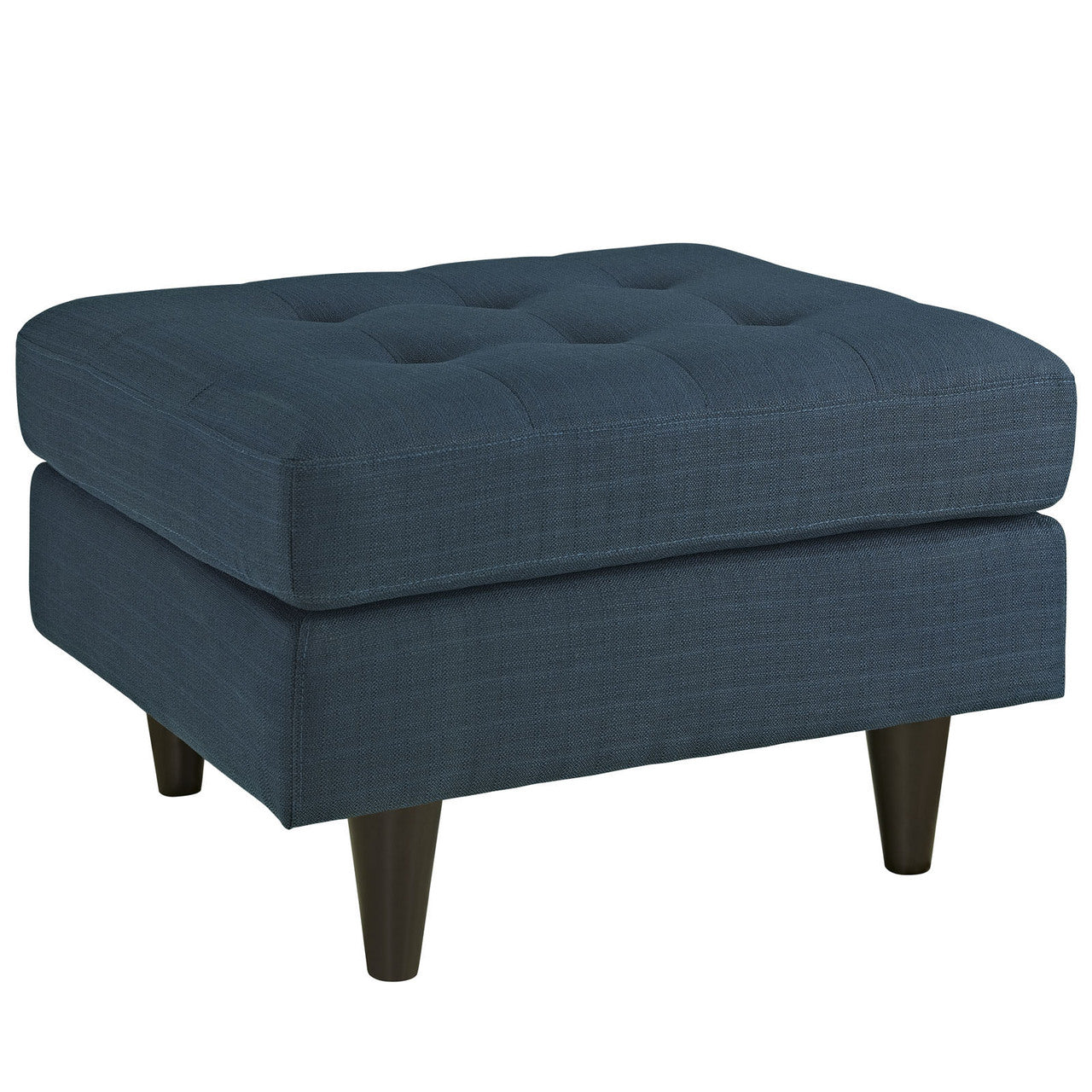 Empress Upholstered Ottoman, Navy Fabric