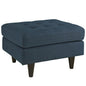 Empress Upholstered Ottoman, Navy Fabric