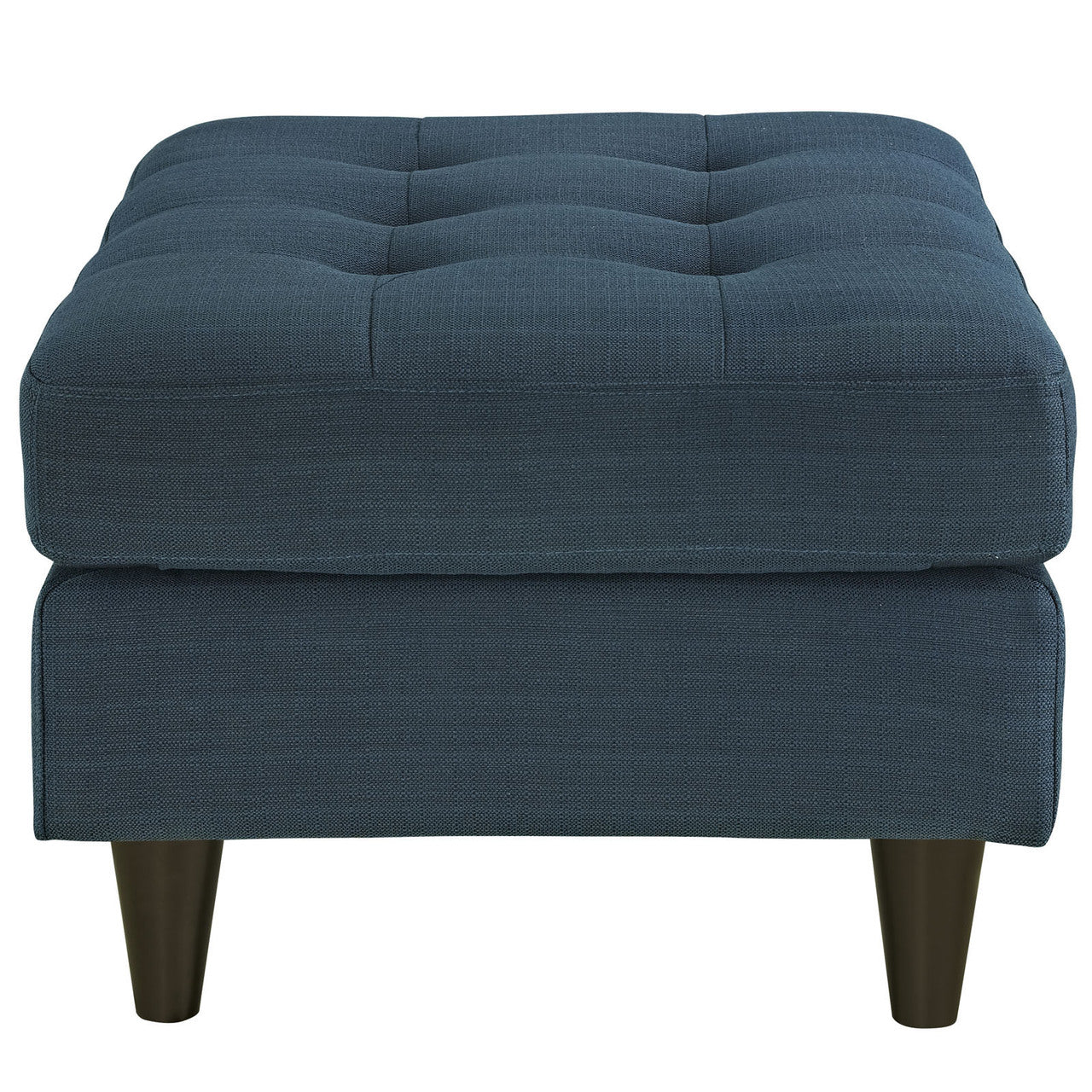 Empress Upholstered Ottoman, Navy Fabric