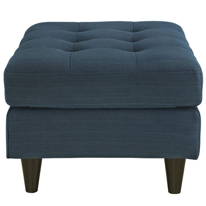 Empress Upholstered Ottoman, Navy Fabric