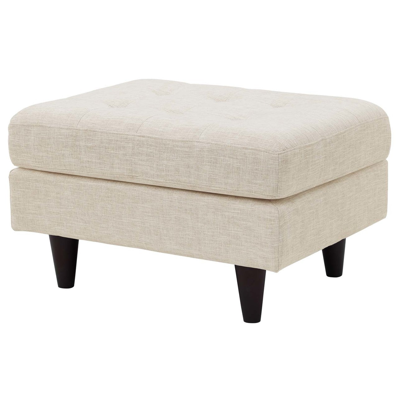 Empress Upholstered Fabric Ottoman, Fabric, Beige 13292