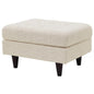 Empress Upholstered Fabric Ottoman, Fabric, Beige 13292