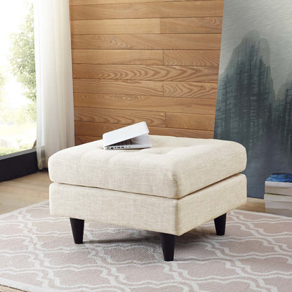Empress Upholstered Fabric Ottoman, Fabric, Beige 13292
