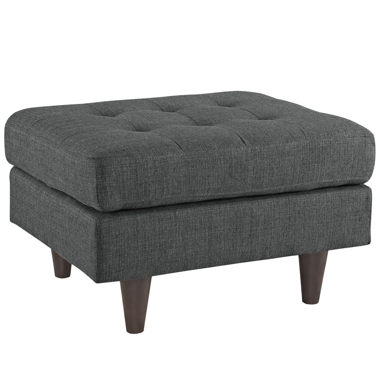 Empress Upholstered Ottoman, Grey Fabric