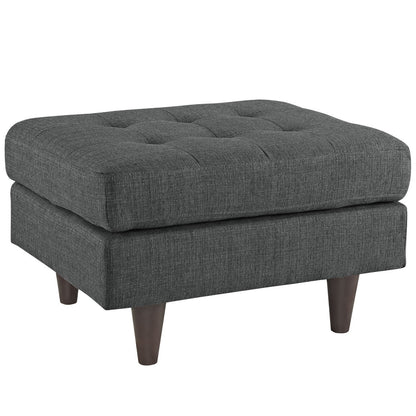 Empress Upholstered Ottoman, Grey Fabric