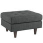 Empress Upholstered Ottoman, Grey Fabric
