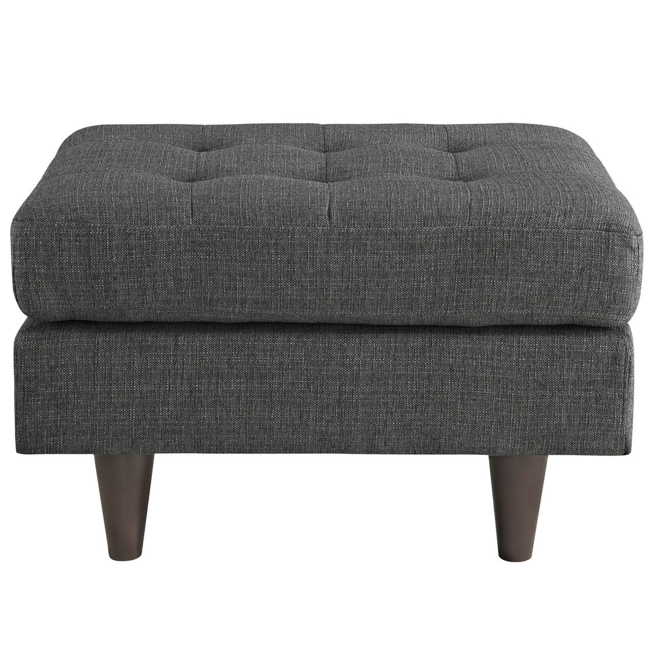 Empress Upholstered Ottoman, Grey Fabric