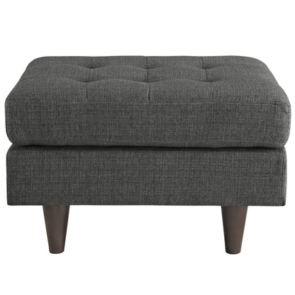 Empress Upholstered Ottoman, Grey Fabric