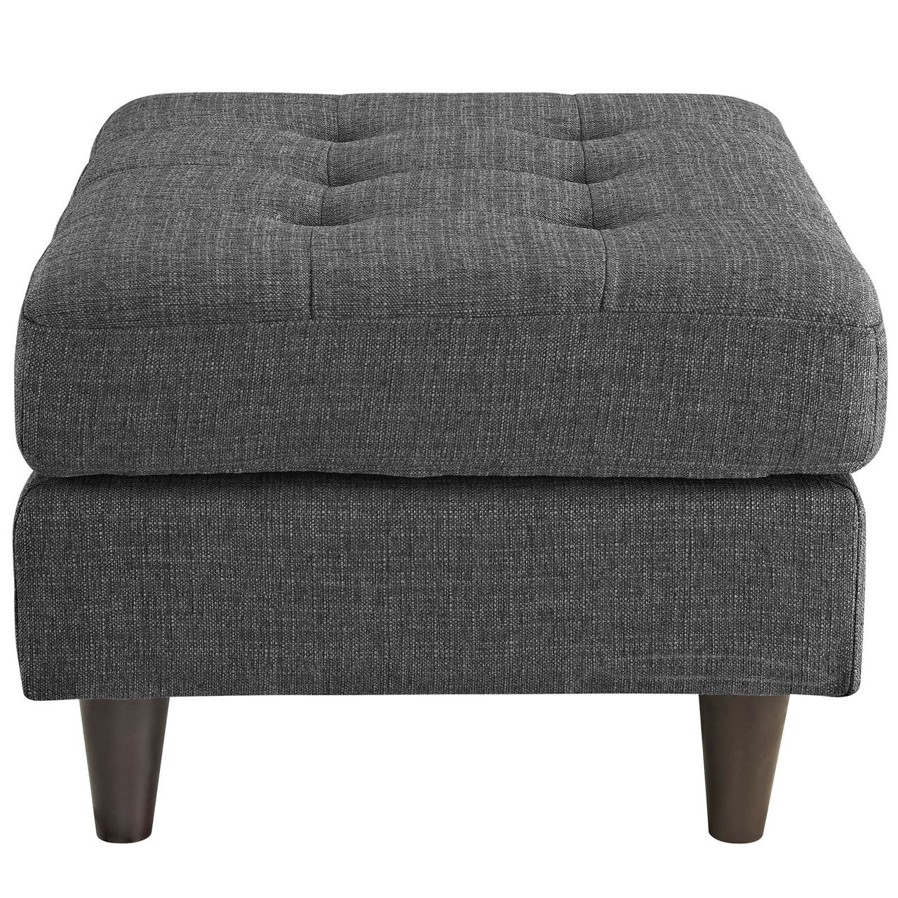 Empress Upholstered Ottoman, Grey Fabric