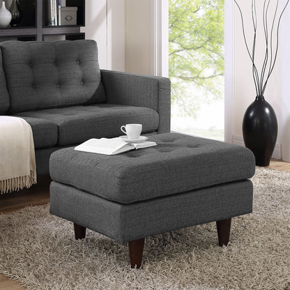 Empress Upholstered Ottoman, Grey Fabric
