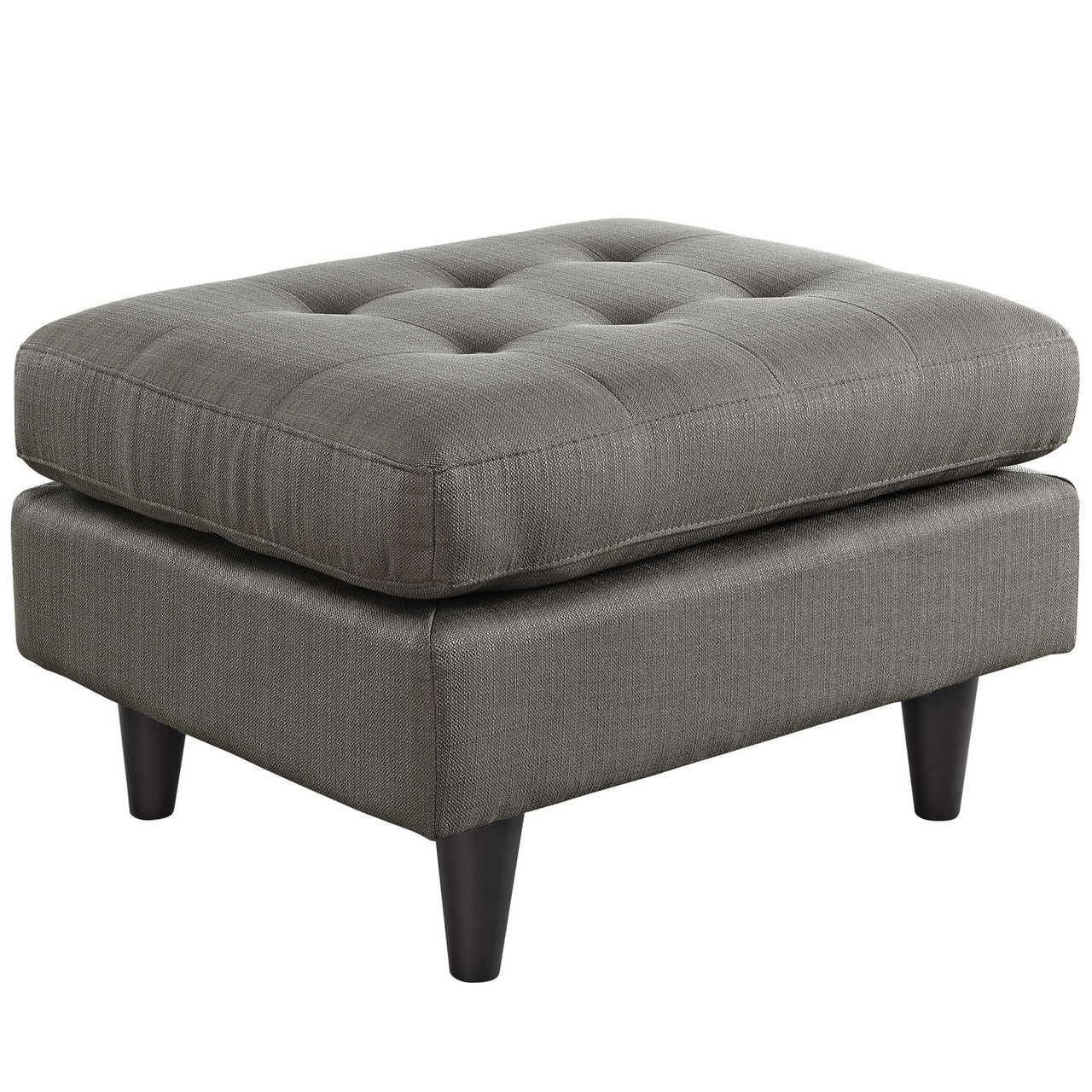 Empress Upholstered Ottoman, Granite Grey Fabric