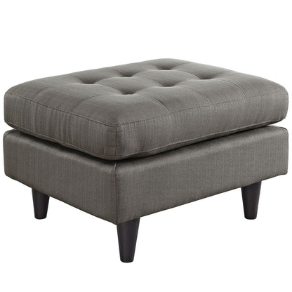 Empress Upholstered Ottoman, Granite Grey Fabric
