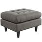 Empress Upholstered Ottoman, Granite Grey Fabric