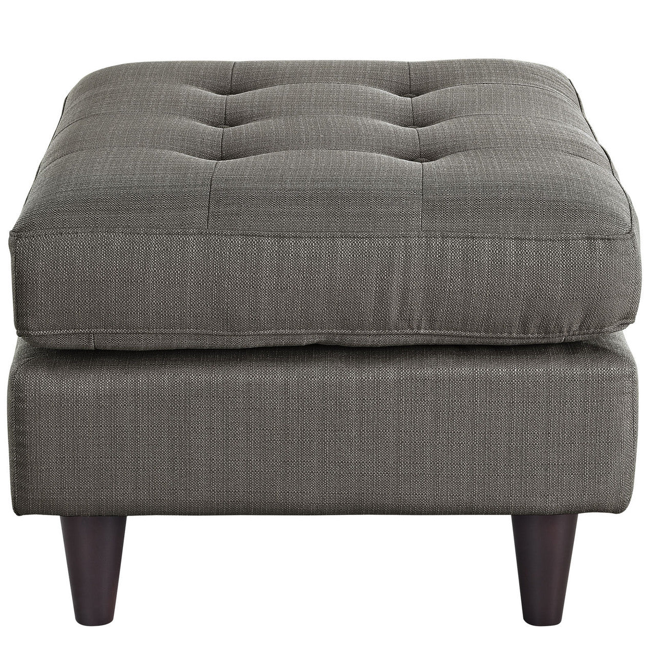 Empress Upholstered Ottoman, Granite Grey Fabric